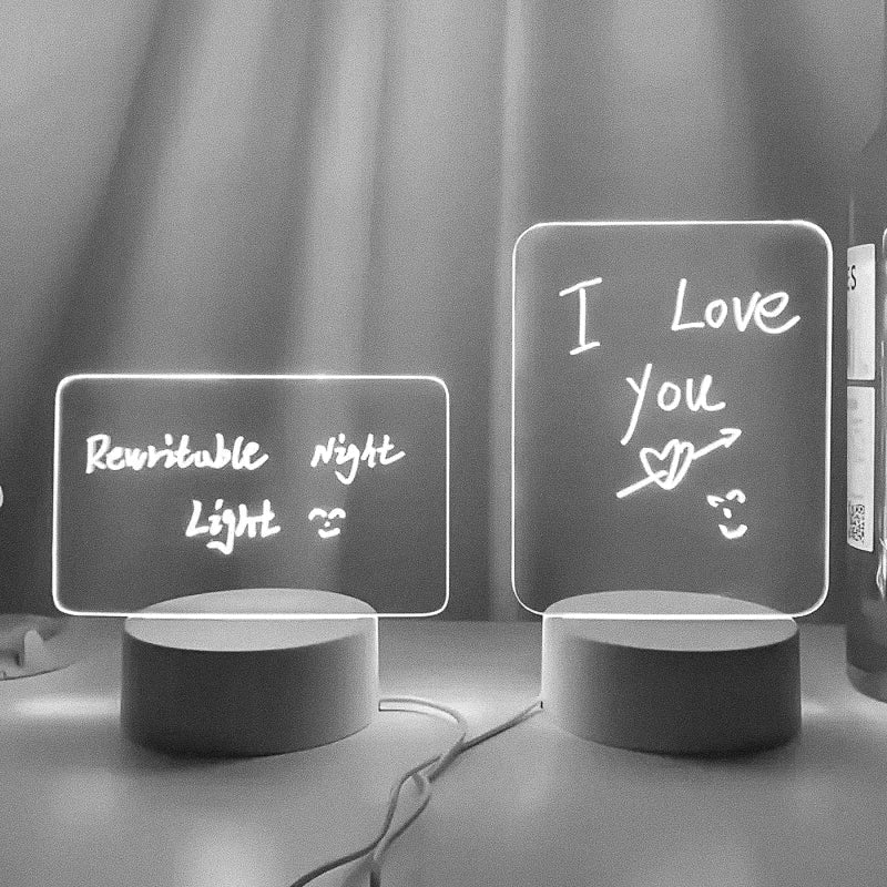 "LED message board, perfect for writing notes and reminders.