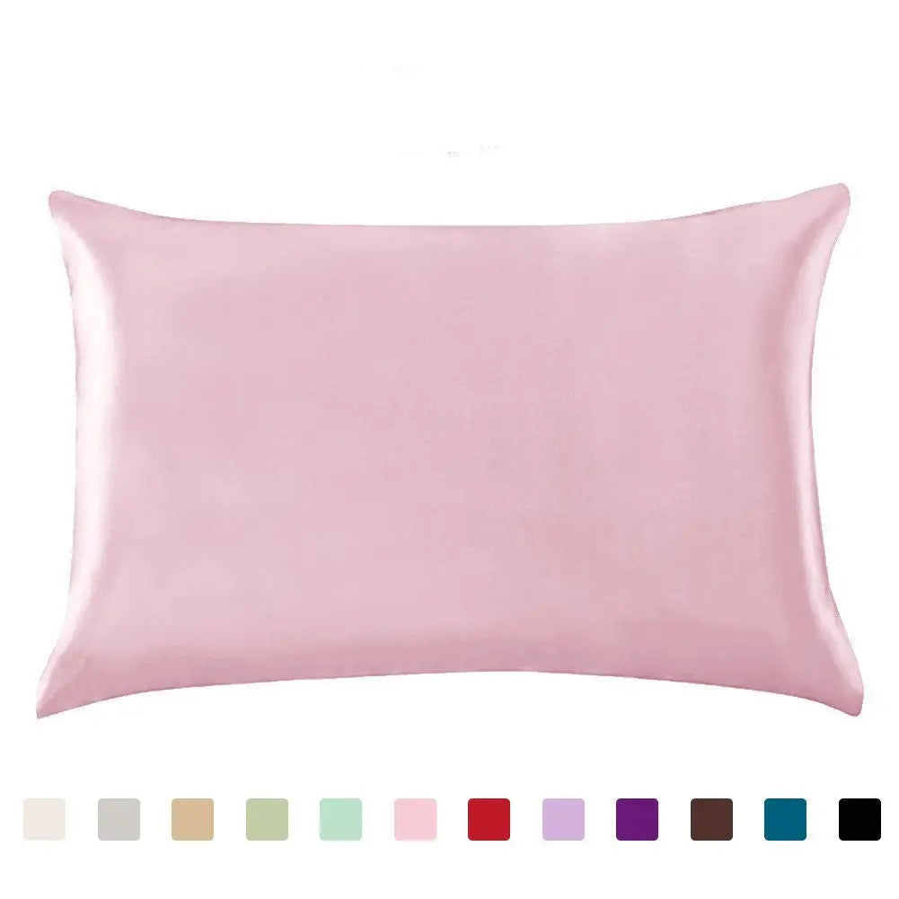 Single pillowcase with a silk blend, offering a luxurious feel against the skin.