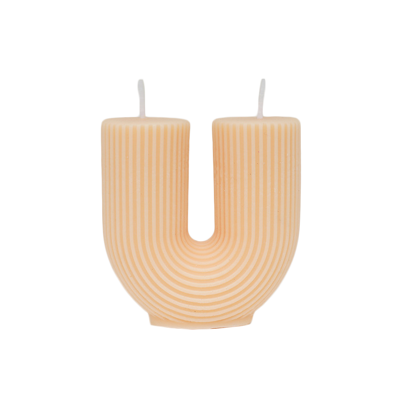 Striped Geometric U-shaped Scented Candle