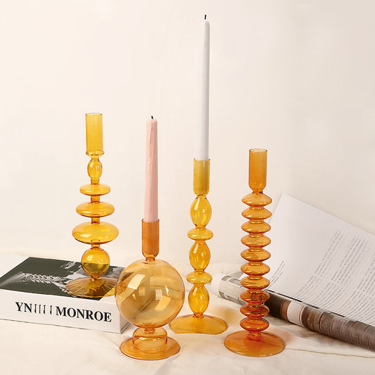 Retro Glass Candle Holders