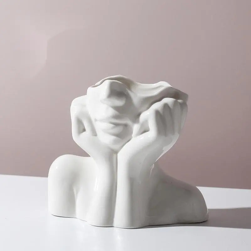 Decorative human body ceramic vase, a modern and stylish addition to your space.