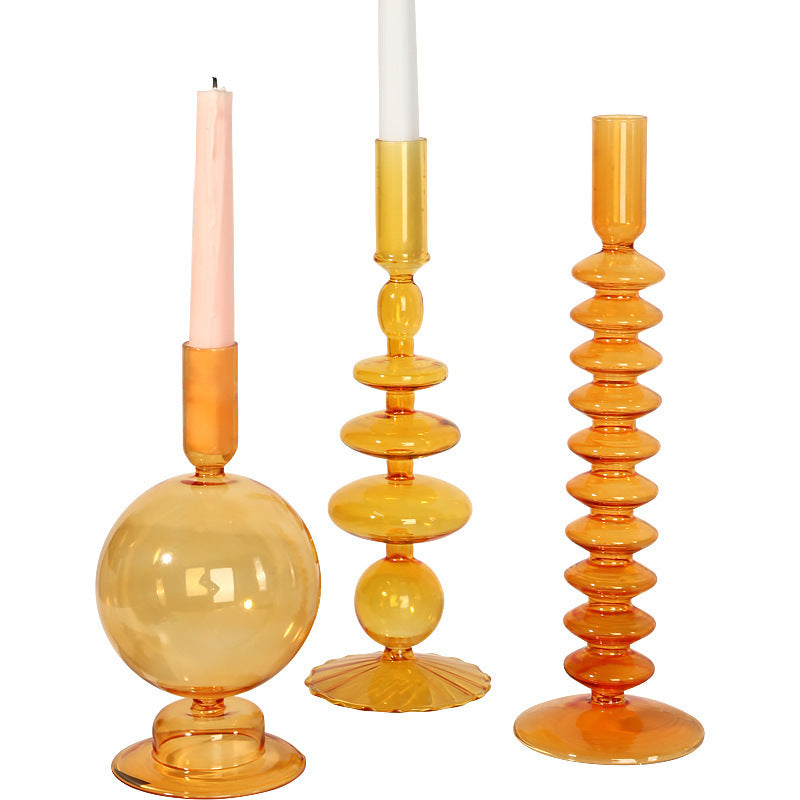 Retro Glass Candle Holders