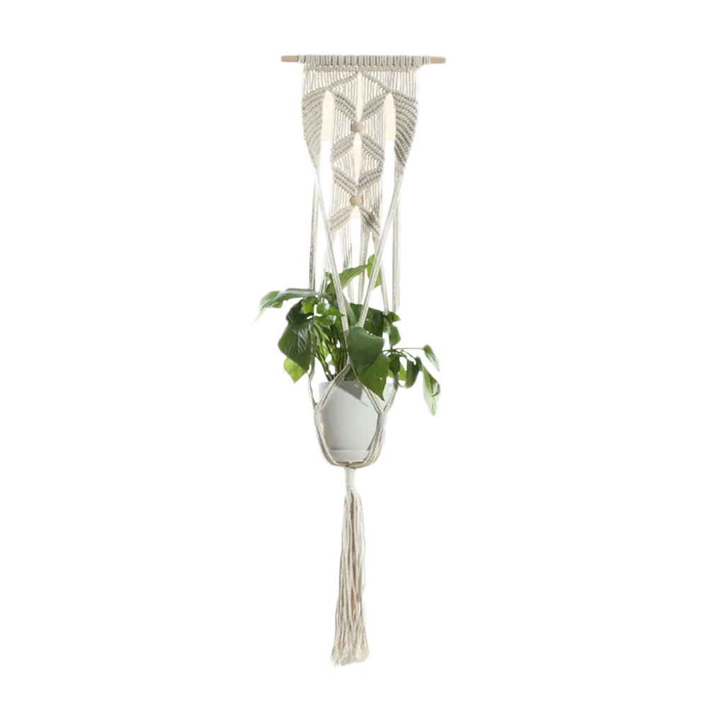 Rope indoor plant hanging basket sling, a stylish and functional way to display your plants.