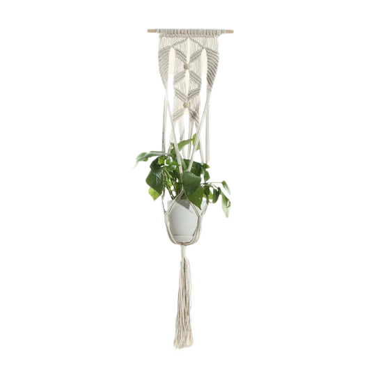 Rope indoor plant hanging basket sling, a stylish and functional way to display your plants.