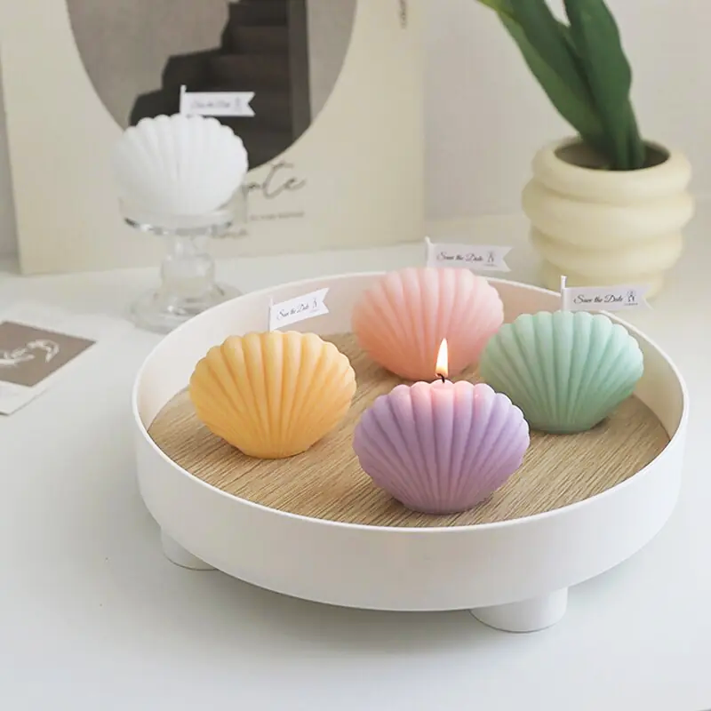 Decorative shell candle with a soothing scent, ideal for enhancing your mood.