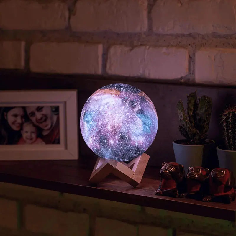 Galaxy lamp, an artistic representation of the night sky in your home.