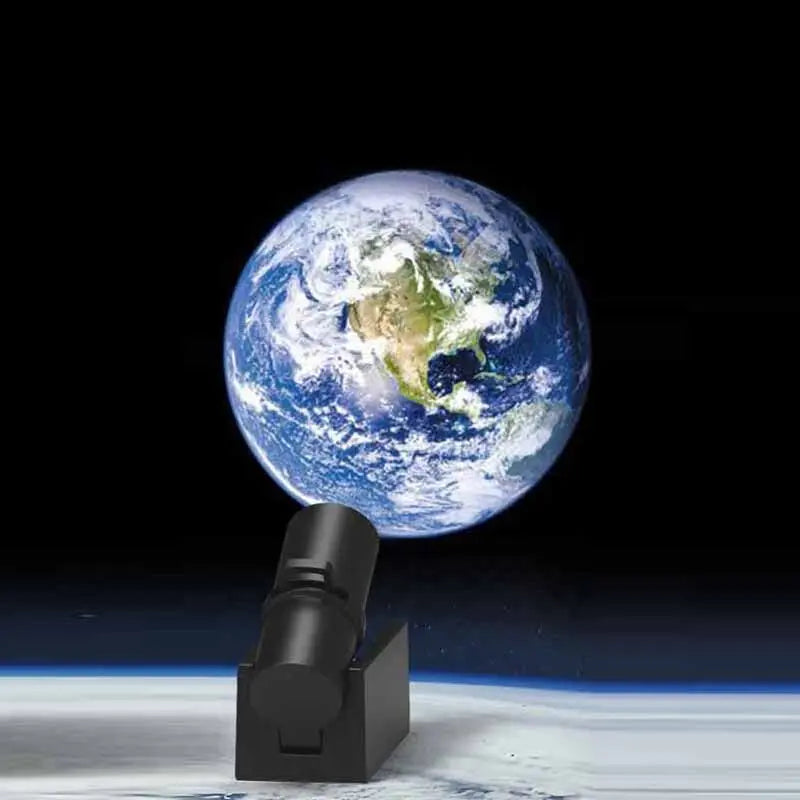 Earth projection lamp displaying a realistic, glowing image of the Earth on a dark surface.