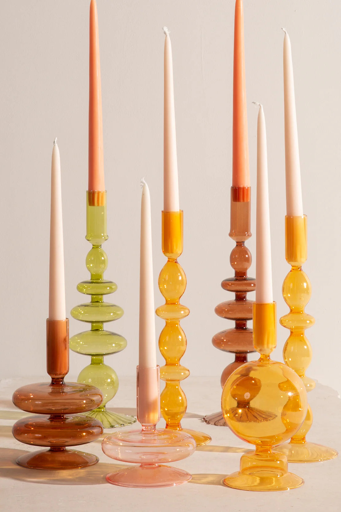 Retro Transparent Glass Candle Holder