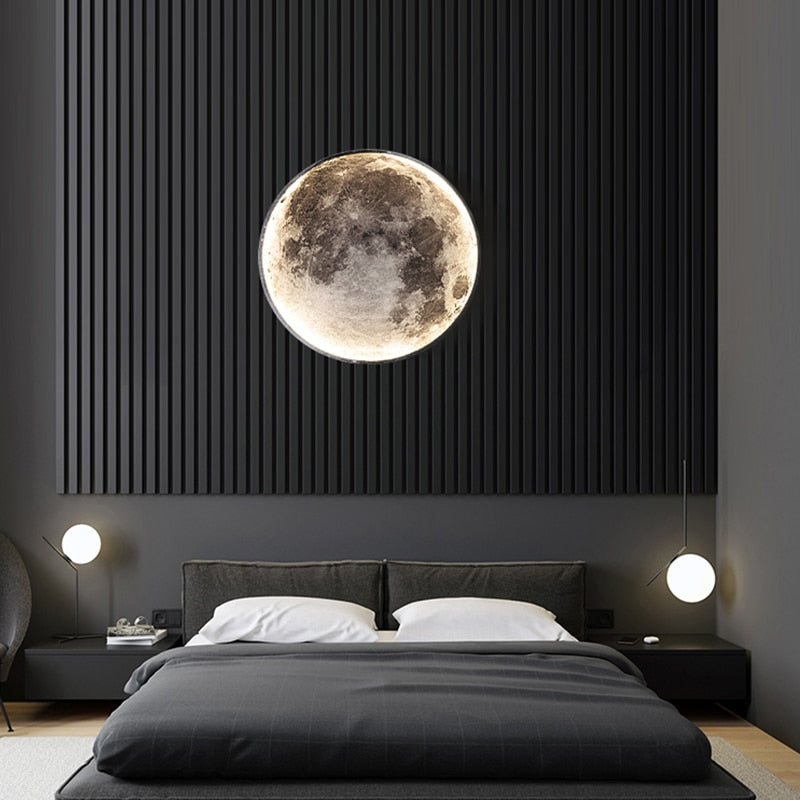 Moon-shaped LED wall light, perfect for adding a soft glow to any room.